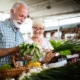 senior couple at farmers market